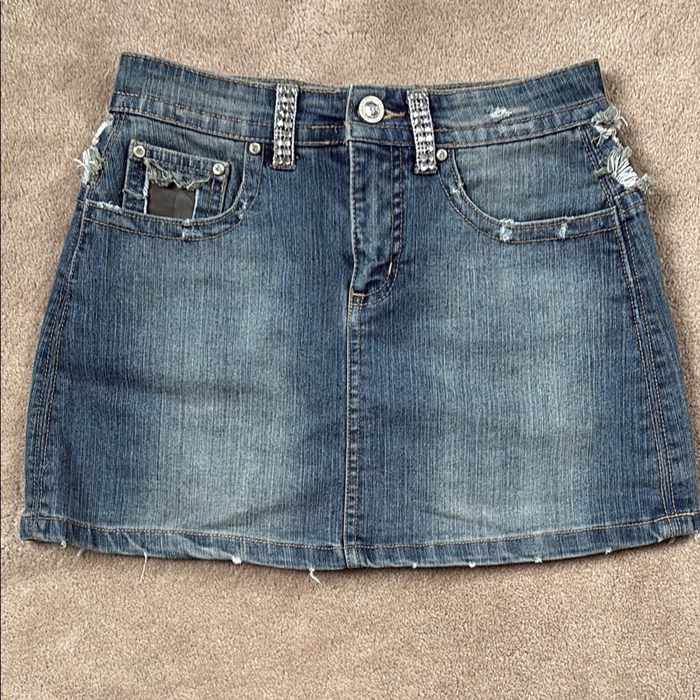 Blue Denim & Camo Skirt